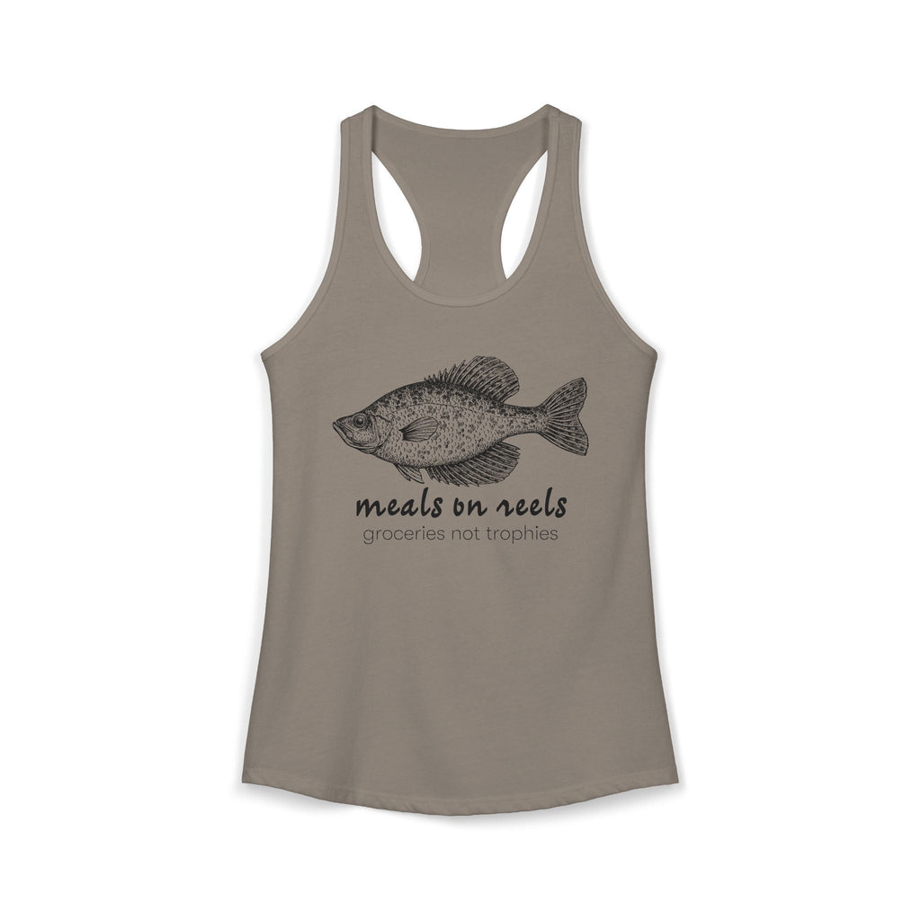 Meals on Reels: Groceries Not Trophies — Women’s Racerback Tank