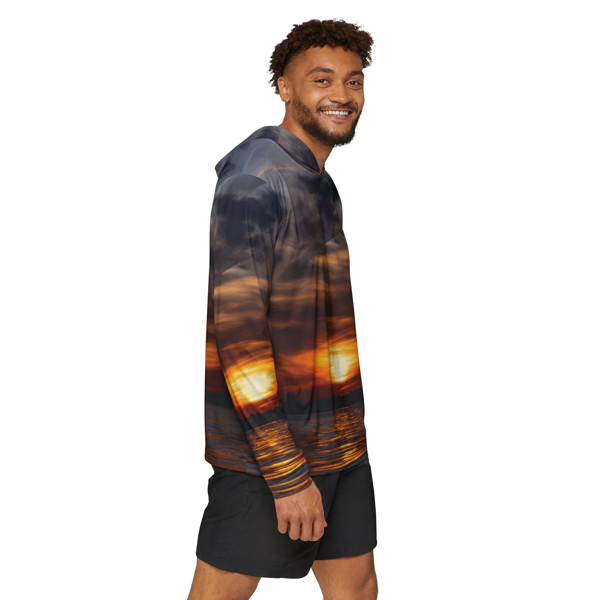 Lake Sunset — Unisex Fishing Pullover Hoodie (SPF 50+)
