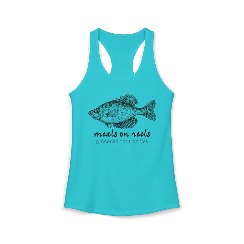 Meals on Reels: Groceries Not Trophies — Women’s Racerback Tank