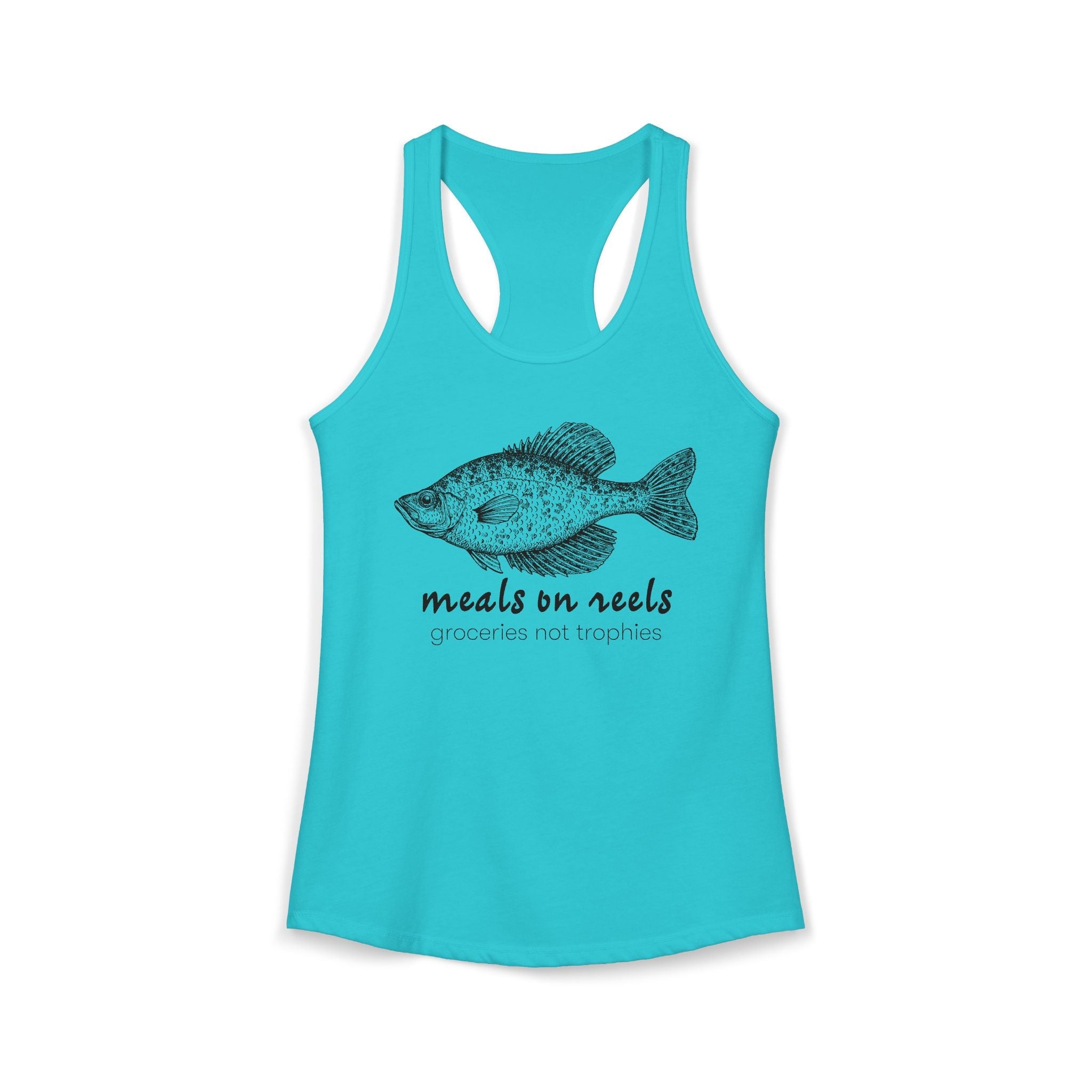 Meals on Reels: Groceries Not Trophies — Women’s Racerback Tank