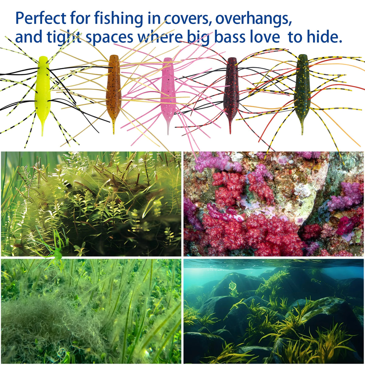 Aventik Soft Fishing Bait Senko Worms Stick Baits Sinking Wacky Worms for Bass Fishing Ned Rig 4cm&6cm