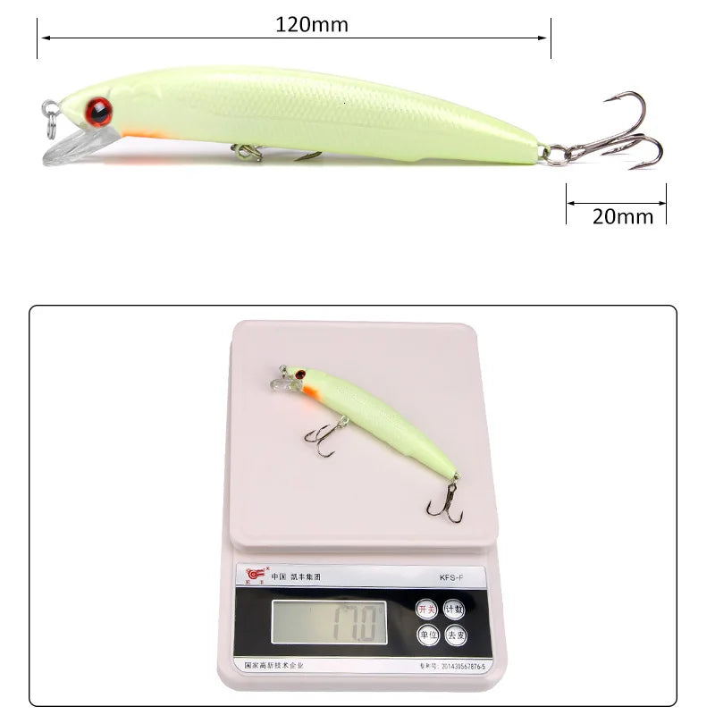 Minnow Fishing Lure Weights 17g/12cm Bass Fishing Bait Hard Bait Lures
