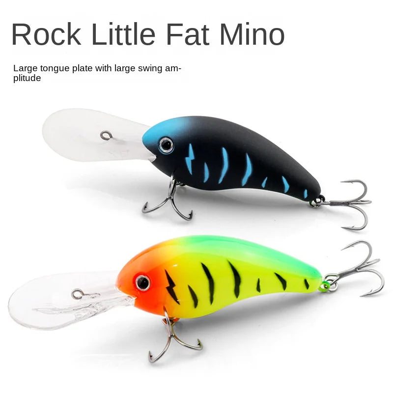 Yi Kun | KVD Rocker Fat Middle-Layer Deep-Dive Minnow 5XD/6XD Stainless Steel Saltwater Artificial Hard Bait Hooks for Sea Bass