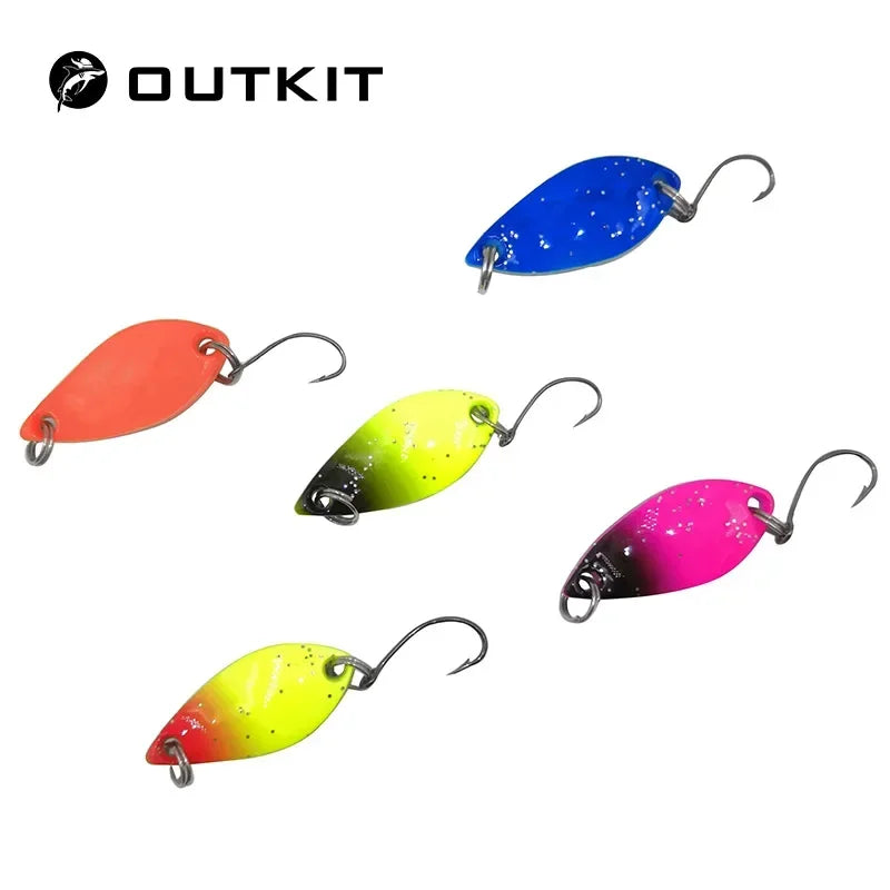 1 5pcs/lot 5g 3cm Fishing Tackle Bait Fishing Metal Spoon Lure Bait For Trout Bass Spoons Small Hard Sequins Spinner Spoon