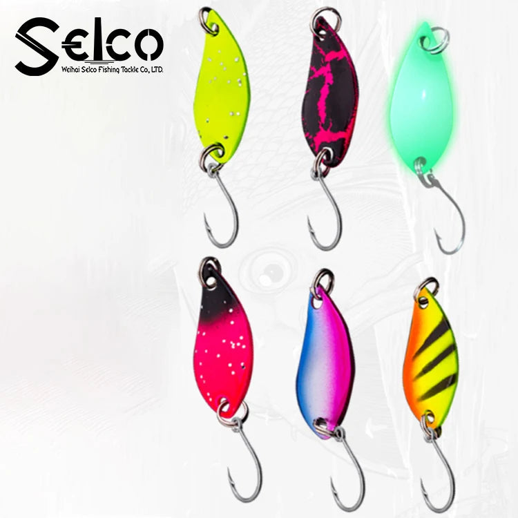 Selco New Design Customized Metal Saltwater Spinner Trout Salmon Fishing Spoon Lure