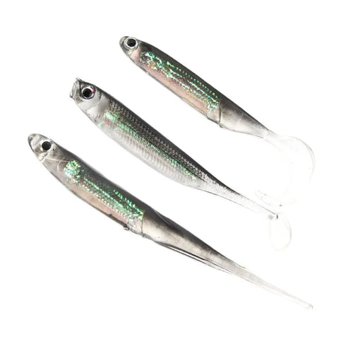 5Pcs/lot Fishing Soft Bait Length 7CM/2.5 inches, T Tail fish Fishing Lures Rainbow Color