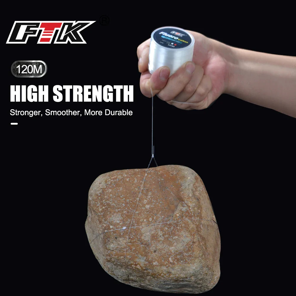 120M Fluorocarbon Coated Fishing Line 0.14mm-0.60mm 4.13LB-45LB  Sinking fishing Line Strong Tensile Strength Superior Abrasion resistance