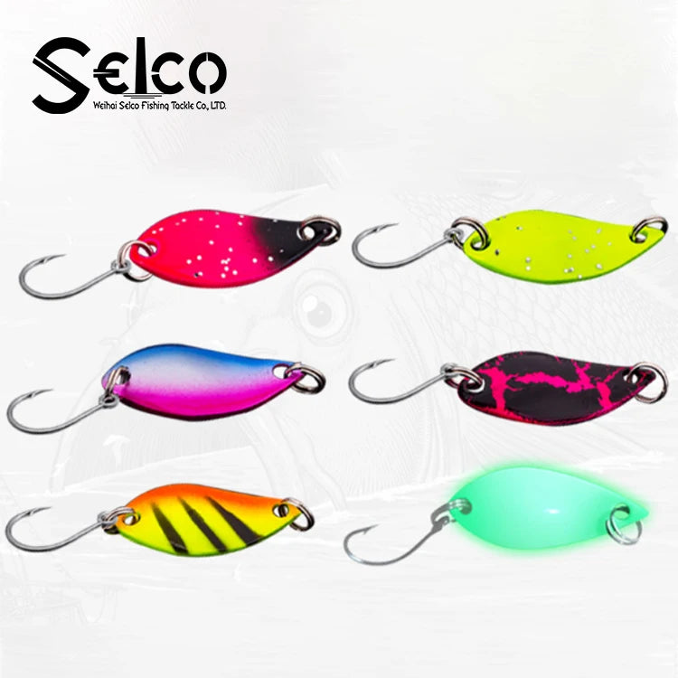Selco New Design Customized Metal Saltwater Spinner Trout Salmon Fishing Spoon Lure