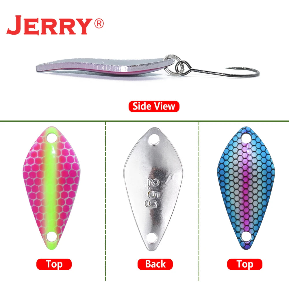 Jerry Aquarius High Quality Fishing Lures Artificial Bait Hard Bait Trout Spoons Metal Lures For Freshwater Fishing Single Hook