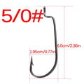 50pcs High Carbon Steel Narrow Crank Hook 1# 2# 4# 6# 8# 1/0# 2/0# 3/0# 4/0# 5/0# Lure Jig Rig Fishing Soft Bait Worm Hook