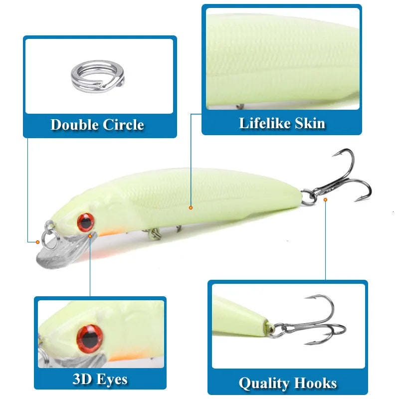 Minnow Fishing Lure Weights 17g/12cm Bass Fishing Bait Hard Bait Lures