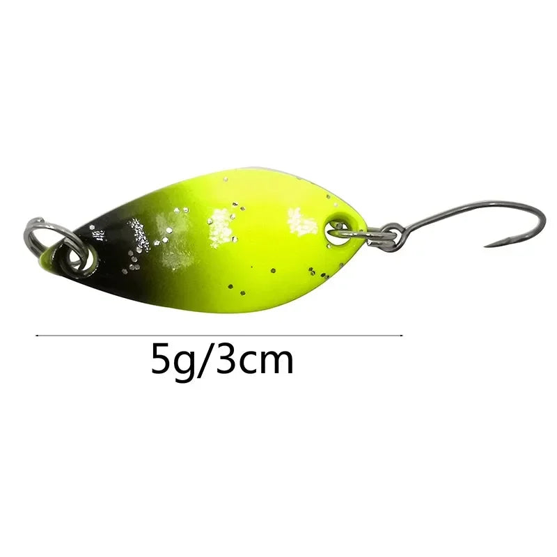 1 5pcs/lot 5g 3cm Fishing Tackle Bait Fishing Metal Spoon Lure Bait For Trout Bass Spoons Small Hard Sequins Spinner Spoon