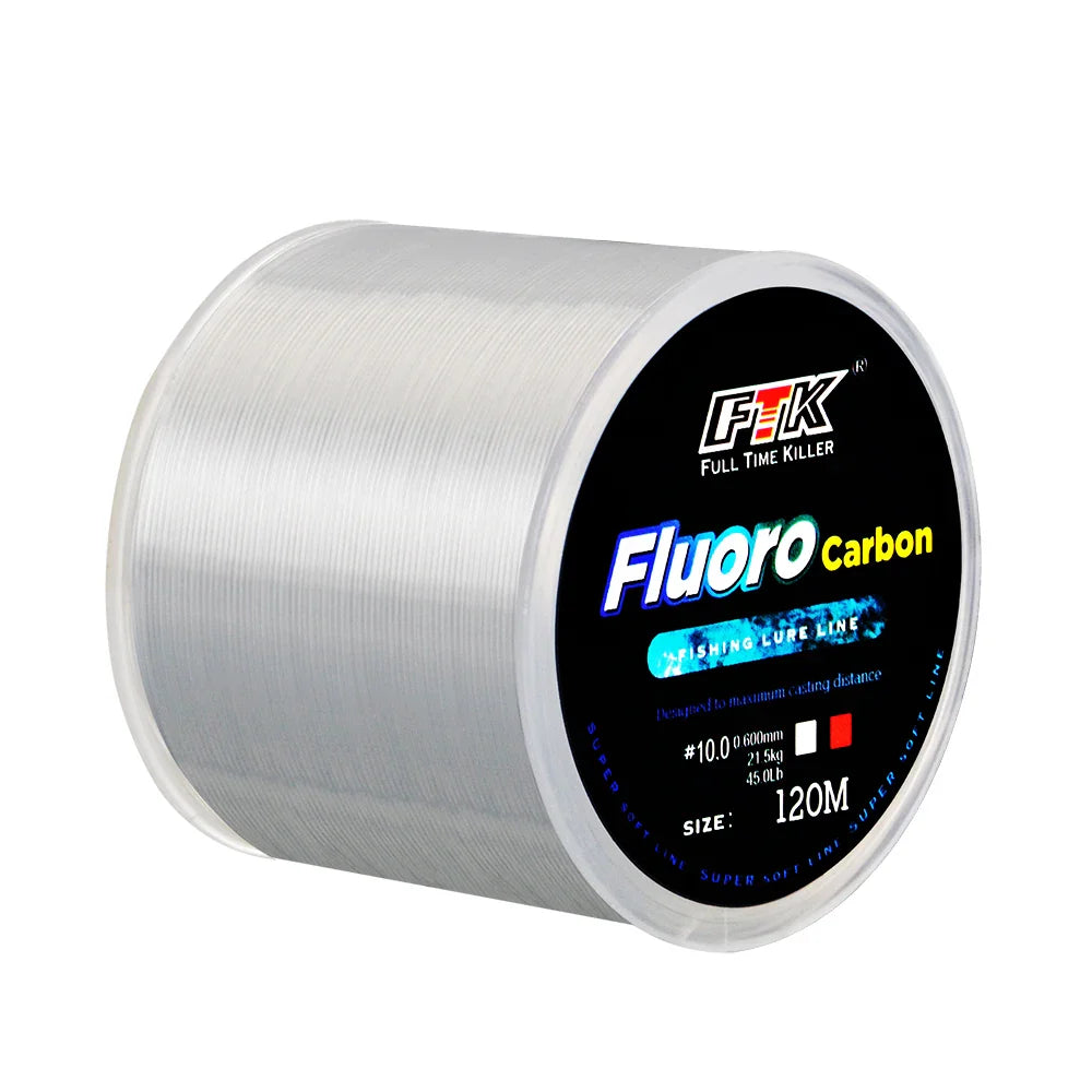 120M Fluorocarbon Coated Fishing Line 0.14mm-0.60mm 4.13LB-45LB  Sinking fishing Line Strong Tensile Strength Superior Abrasion resistance