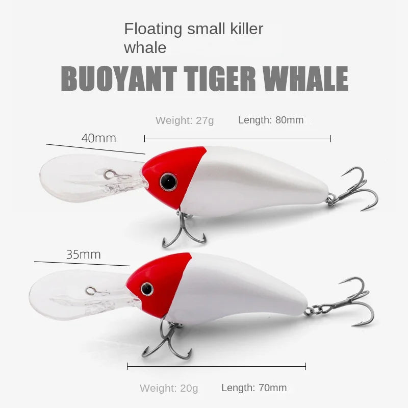 Yi Kun | KVD Rocker Fat Middle-Layer Deep-Dive Minnow 5XD/6XD Stainless Steel Saltwater Artificial Hard Bait Hooks for Sea Bass