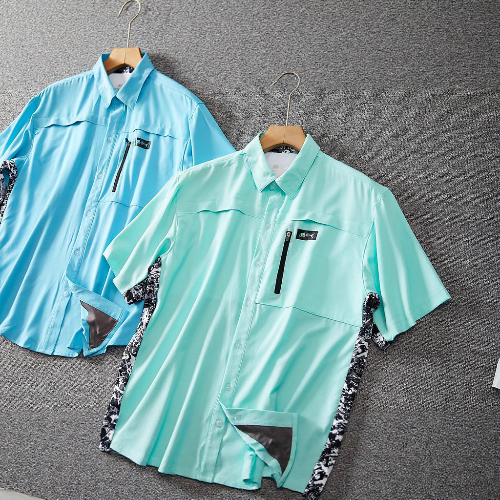 German Foreign Trade Large Size Outdoor Fishing Quick-drying Shirt Sunscreen Breathable Stretch Men's Workwear Loose Casual Shirt