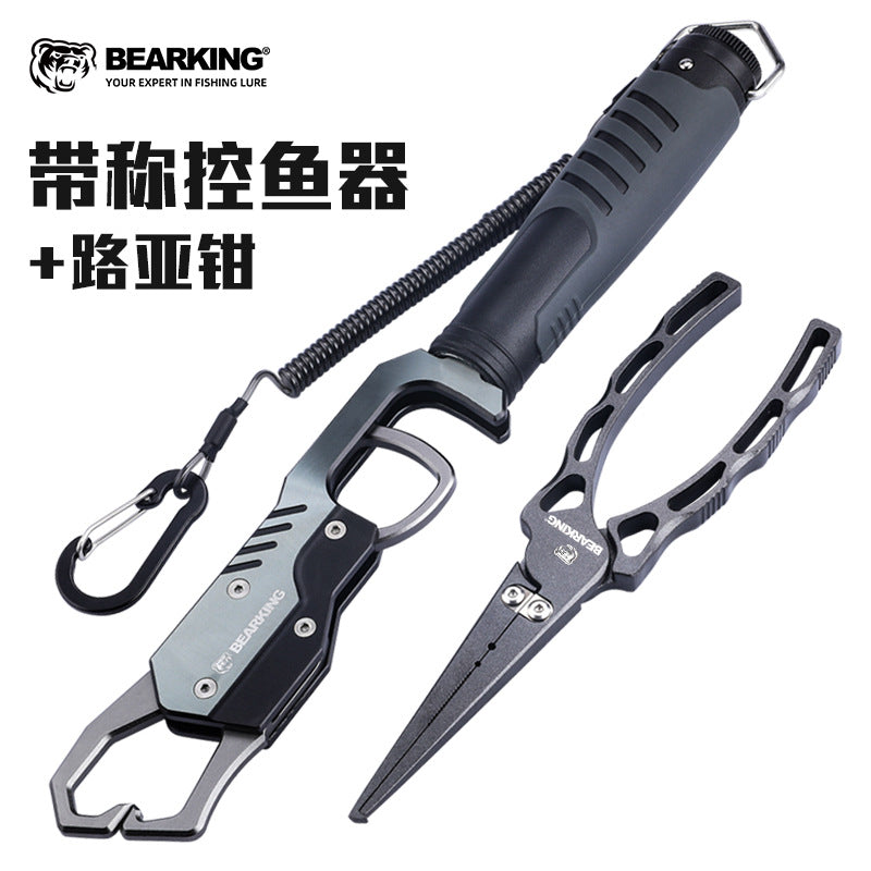 Bear king aluminum alloy road pliers rotatable with weighing fish controller metal multifunctional hook pliers wire cutting pliers