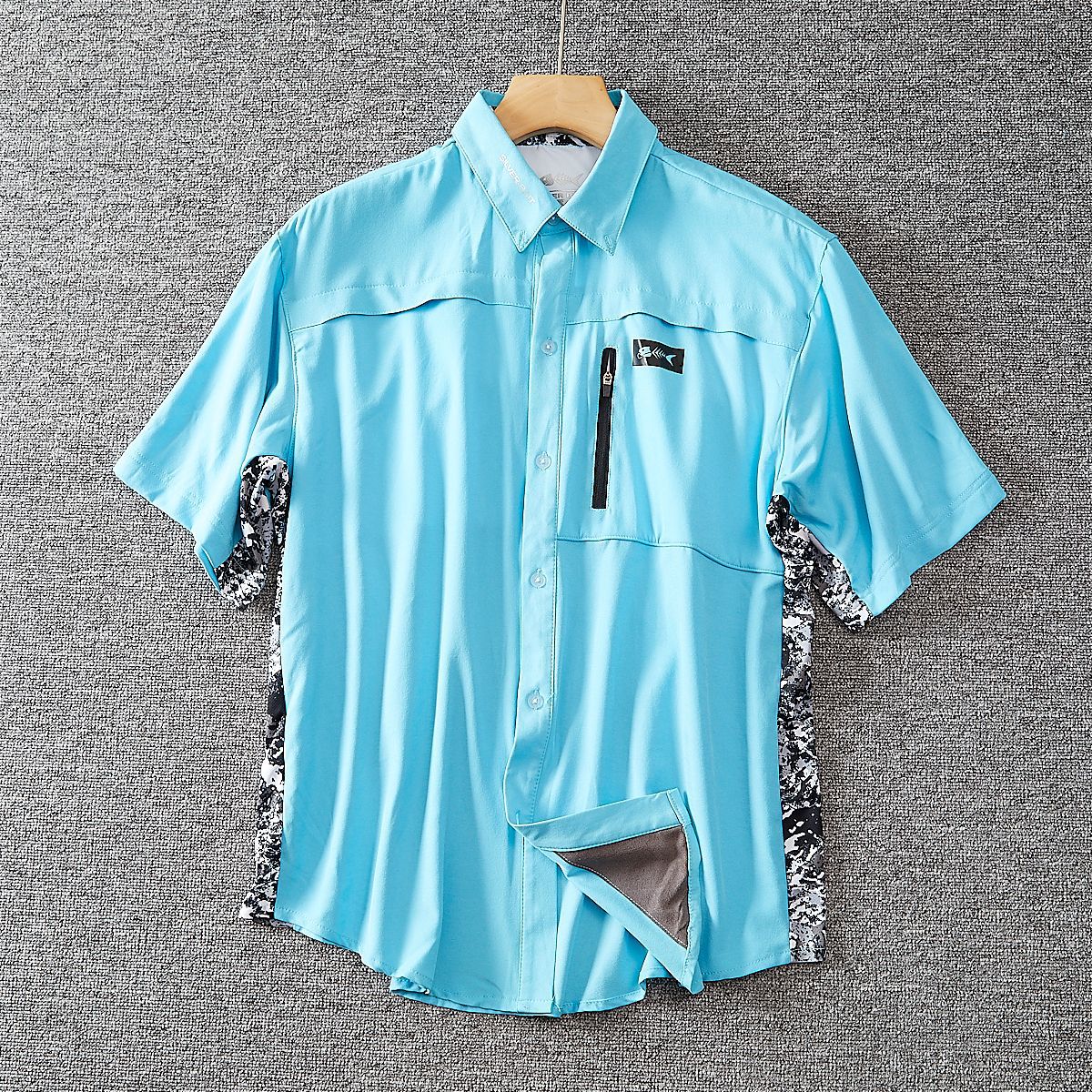 German Foreign Trade Large Size Outdoor Fishing Quick-drying Shirt Sunscreen Breathable Stretch Men's Workwear Loose Casual Shirt