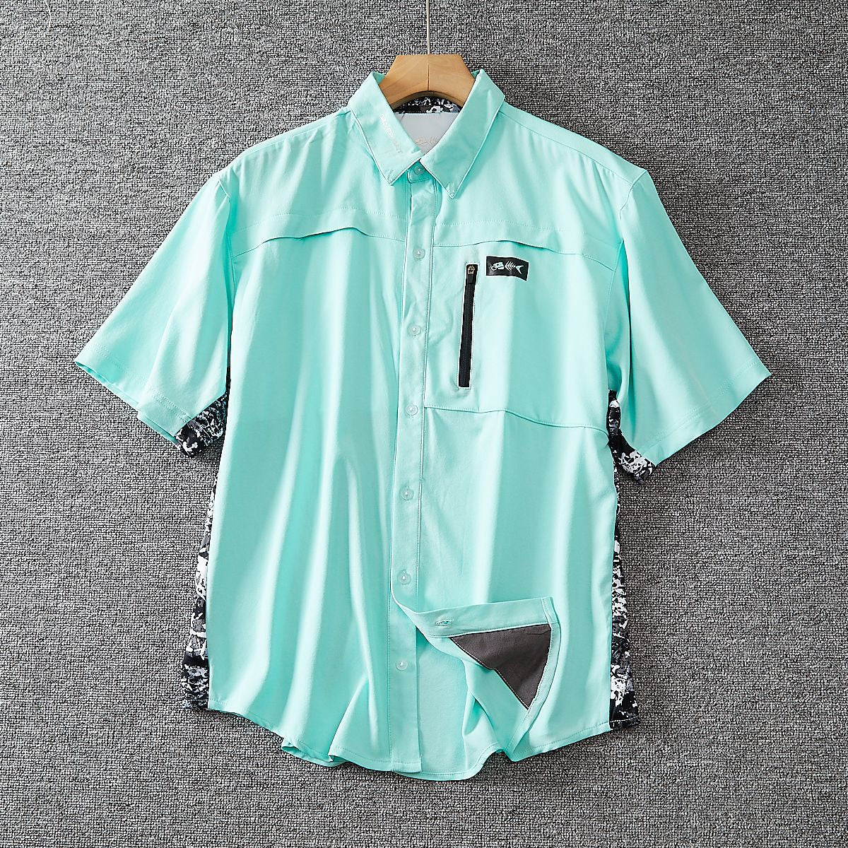 German Foreign Trade Large Size Outdoor Fishing Quick-drying Shirt Sunscreen Breathable Stretch Men's Workwear Loose Casual Shirt