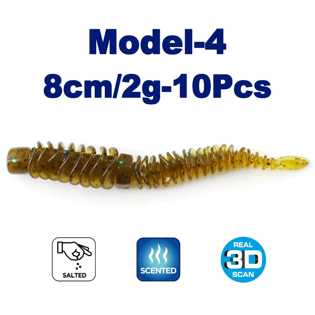 FishTrip 10pcs Soft Plastic Fishing Lures Worms Bait TPE Swimbaits for Ned Rig Hook Saltwater Fishing Tackle Trout Wobblers Carp