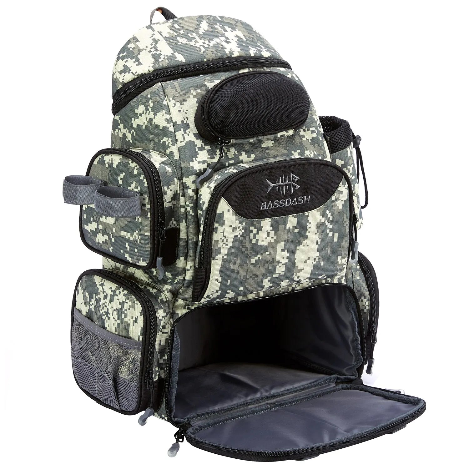 Lightweight Tactical Fishing Tackle Backpack – Multifunctional Tackle Bag with MOLLE, Rod Holders & Rain Cover