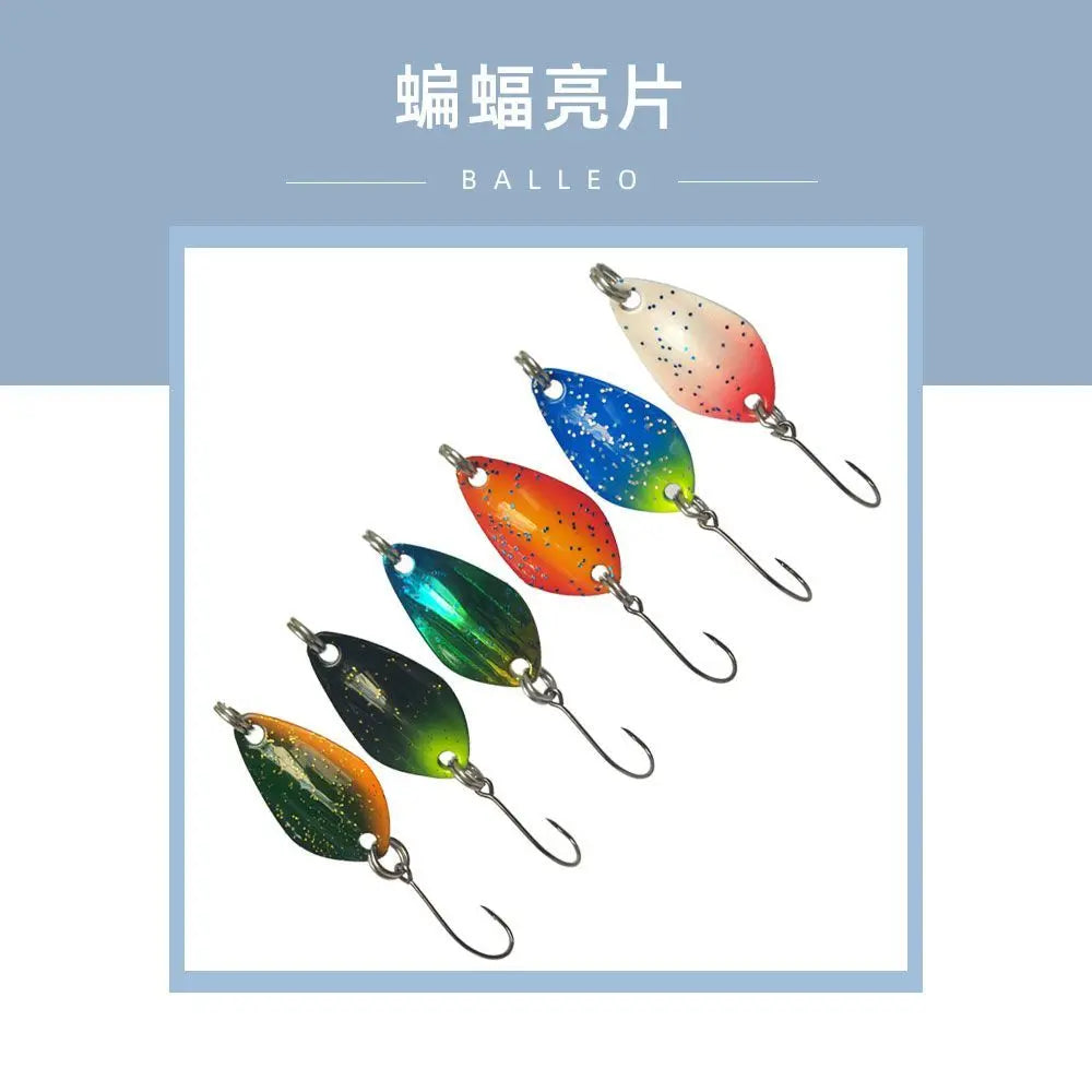 6pcs 1g 2g Fishing Spoons Metal Trout Lures Small Hard Bait Spinner Fishing Spoon with Single Hook