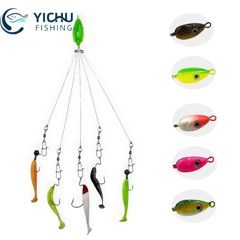 5 Arms Alabama Fishing Accessory for Bass Fishing with Barrel Swivels Bait Accessory