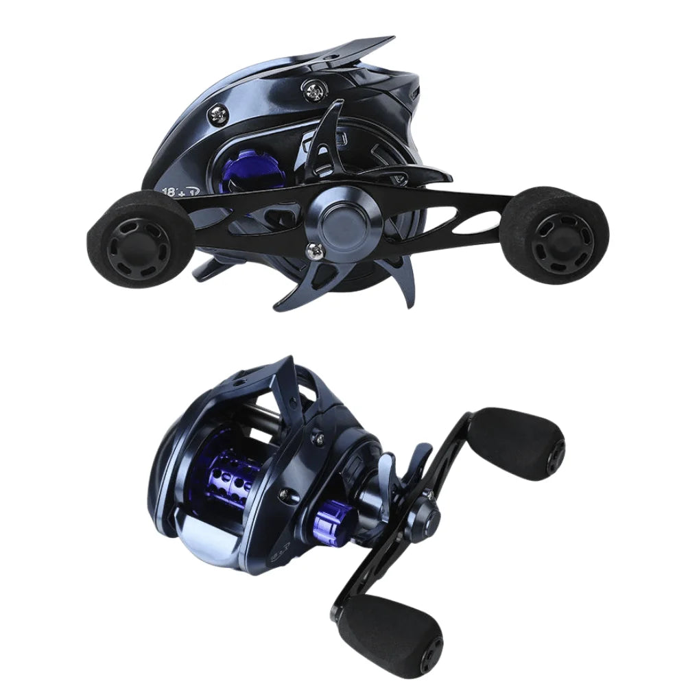 New Okuma Long Cast Baitcasting Reel 7.2:1 Ratio 8KG Drag Power 10 Magnets Anti-Tangle System Brass Gear Fishing Reel
