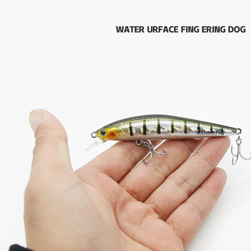 Shallow Diving Minnow Jerkbait - Floating Realistic Bionic Hard Bait for Bass, Trout & Walleye