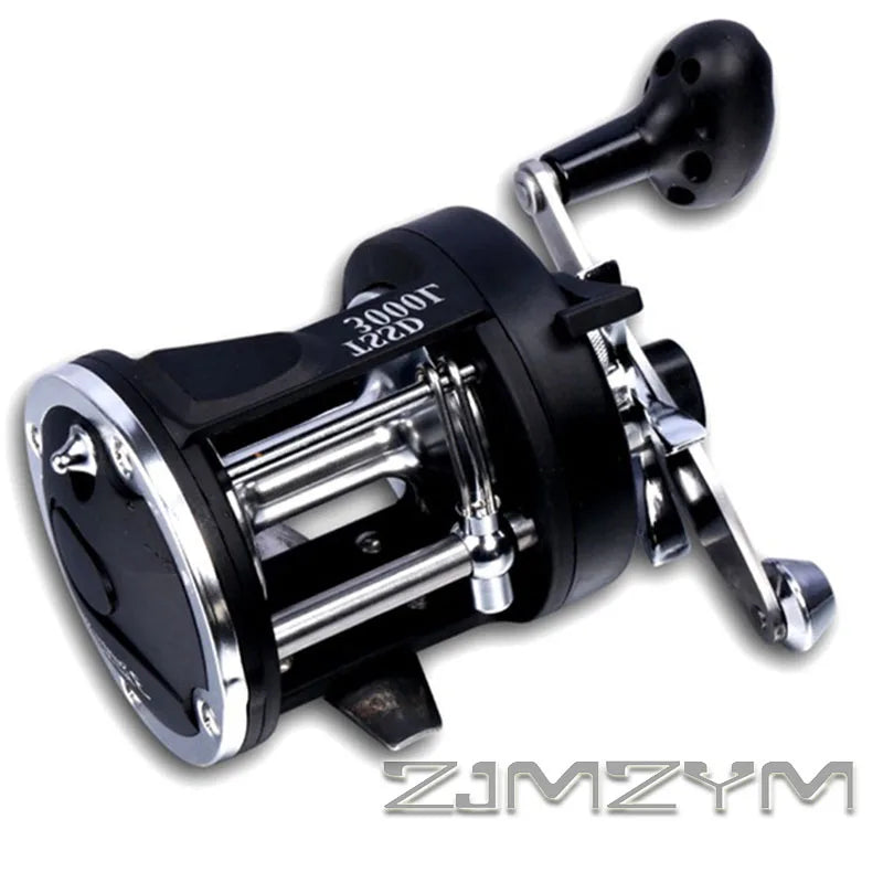Sea Fishing Drum Reel Full Metal Head, Visual Fish Finder Boat Fishing Reel with Powerful Drag System