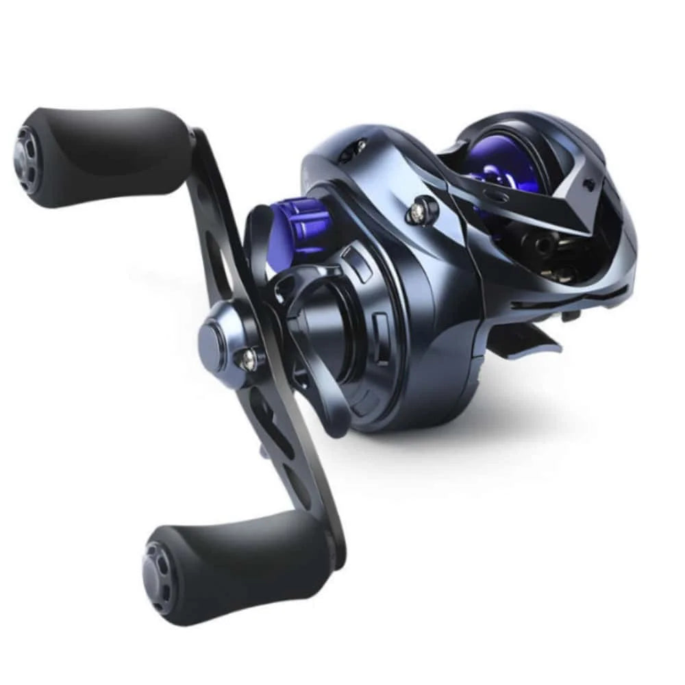 New Okuma Long Cast Baitcasting Reel 7.2:1 Ratio 8KG Drag Power 10 Magnets Anti-Tangle System Brass Gear Fishing Reel