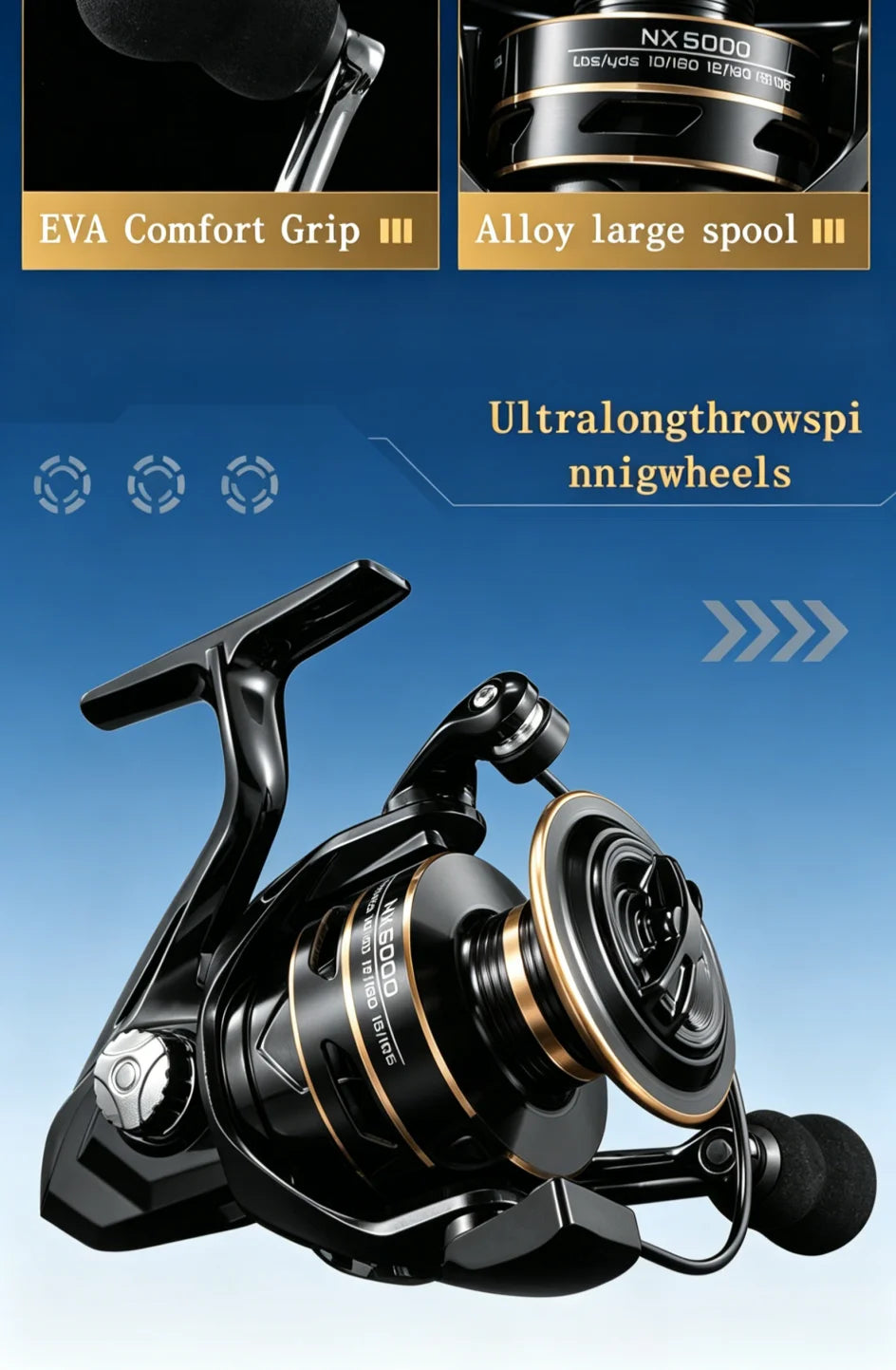 Okmua Rotating Fishing Reel, Maximum Towing Ultra Light Accessory, Surfing, Jumping, Saltwater, Fishing Wheel