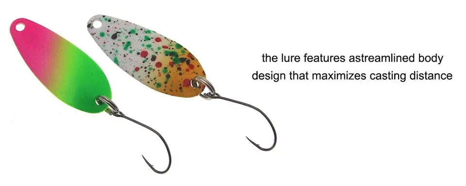 Trout Spoon Bait 3Pcs/Set 2g 28mm Metal Fishing Lure With Single Hook Hard Bait Lures Trout Perch Chub Salmon