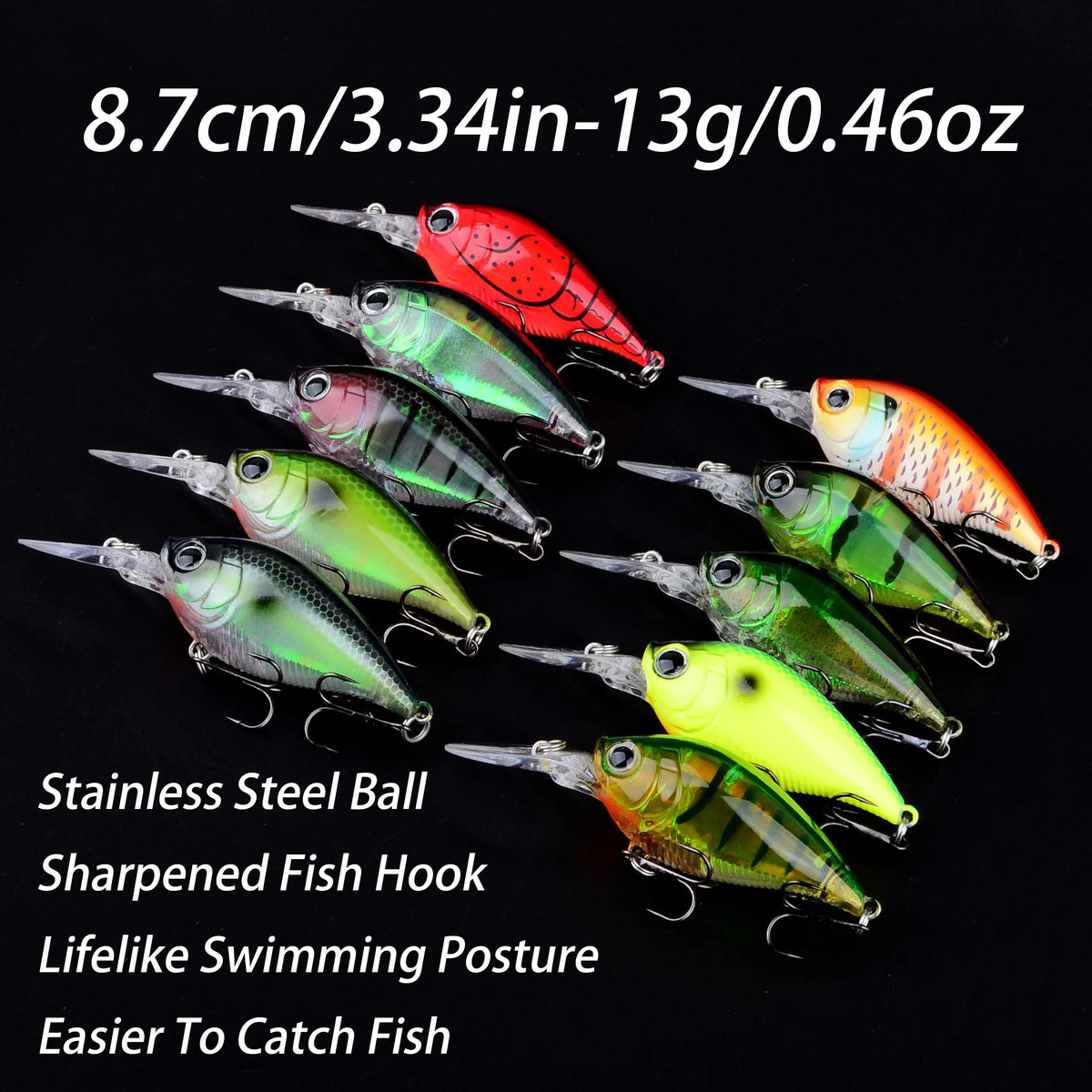 13g 8.7CM Floating Crankbait Fishing Lure Realis Crank Hard Bait Deep Diving Wobbler Professional Shallow-water Crankbaits