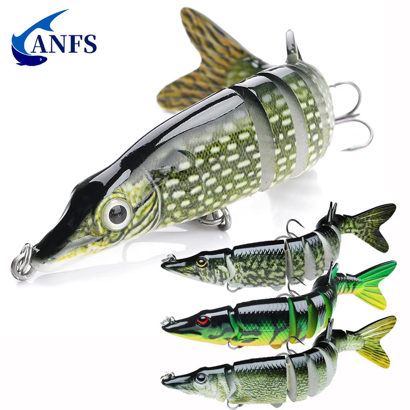ANFS Fishing Lures for Bass, Pike Muskie Multi Jointed Swimbaits Slow Sinking Lures Freshwater/ Saltwater