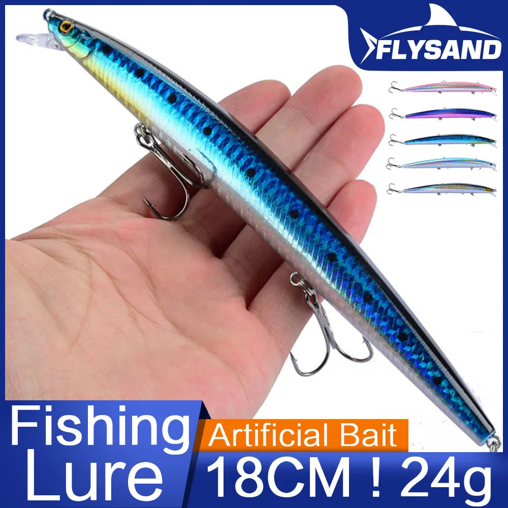 FLYSAND Fishing Lures Fishing Hard Bait Artificial Swimming Hard Baits Big Laser Minnow 18cm/7 inches 24g/.847 oz
