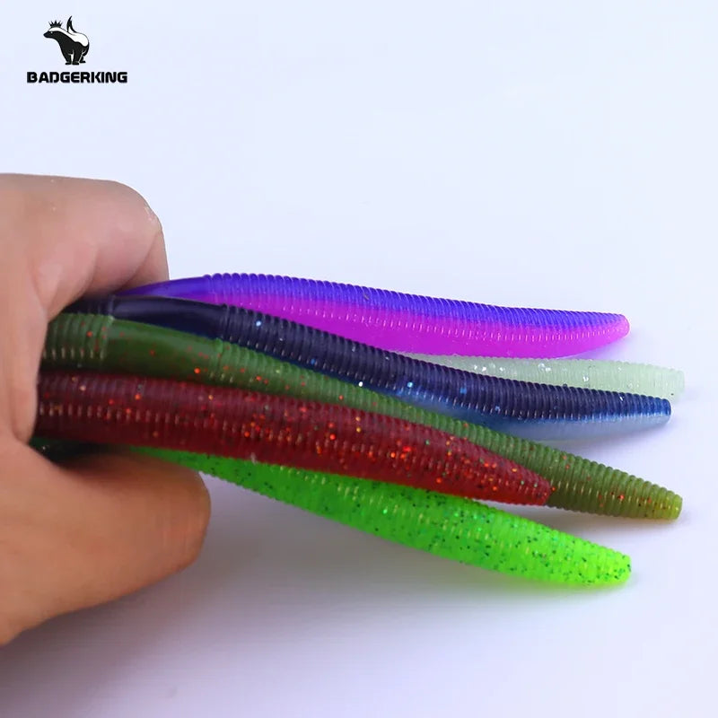 Length 14cm/5 inches Weight 11g/.38 Ounce Stick Bait Fishing Worm For Neko Rig, Wacky Rig, Weightless Rig, Weedless Rig Soft Silicone Gemany Material Tough Soft Plastic