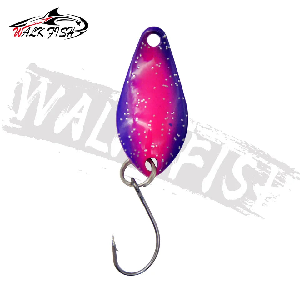 WALK FISH 1PCS 2g/25mm Metal Trout Spoon Bait Fishing Lure Hard Bait Lures With Single Hook Trout Perch Chub Salmon