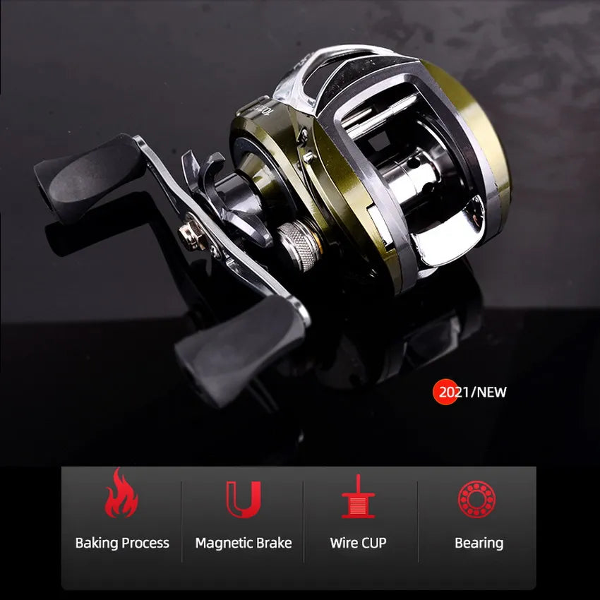 Baitcasting Reel High Speed 10.1:1 Gear Ratio 19+1BB Fresh Saltwater Magnetic Brake System Ultralight Fishing Wheel