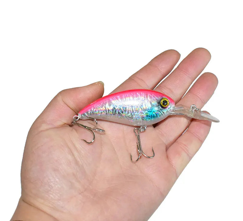 10cm 14.8g Deep Diving Crankbait Set 5 Colors Hard Lures Diving Bait Rattling Beads 8# Treble Hooks Bass Pike Fishing Wobbler