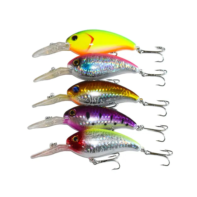 10cm 14.8g Deep Diving Crankbait Set 5 Colors Hard Lures Diving Bait Rattling Beads 8# Treble Hooks Bass Pike Fishing Wobbler