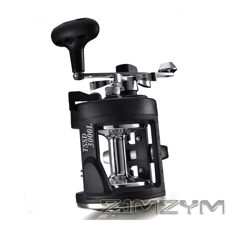 Sea Fishing Drum Reel Full Metal Head, Visual Fish Finder Boat Fishing Reel with Powerful Drag System