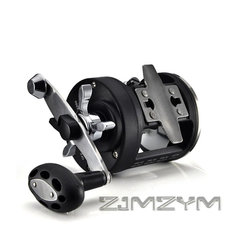 Sea Fishing Drum Reel Full Metal Head, Visual Fish Finder Boat Fishing Reel with Powerful Drag System