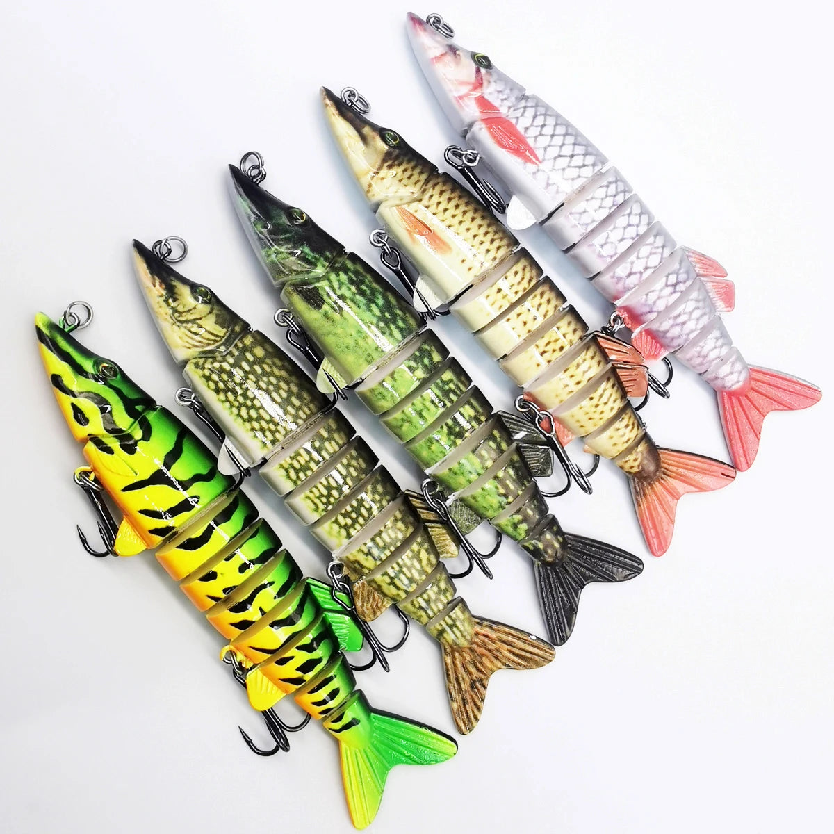 ANFS Fishing Lures for Bass, Pike Muskie Multi Jointed Swimbaits Slow Sinking Lures Freshwater/ Saltwater