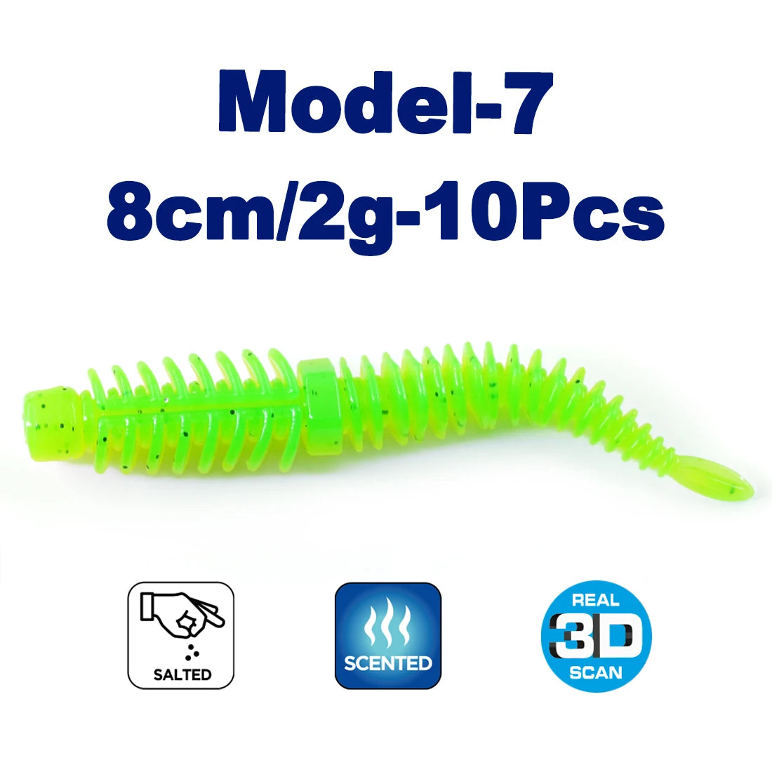 FishTrip 10pcs Soft Plastic Fishing Lures Worms Bait TPE Swimbaits for Ned Rig Hook Saltwater Fishing Tackle Trout Wobblers Carp