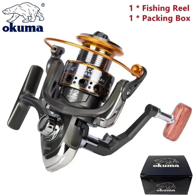 Okuma High Speed 5.2:1 Fishing Spinning Reel Anti-Corrosion Casting Reel Saltwater Freshwater 10KG Front and Rear Drag Reel