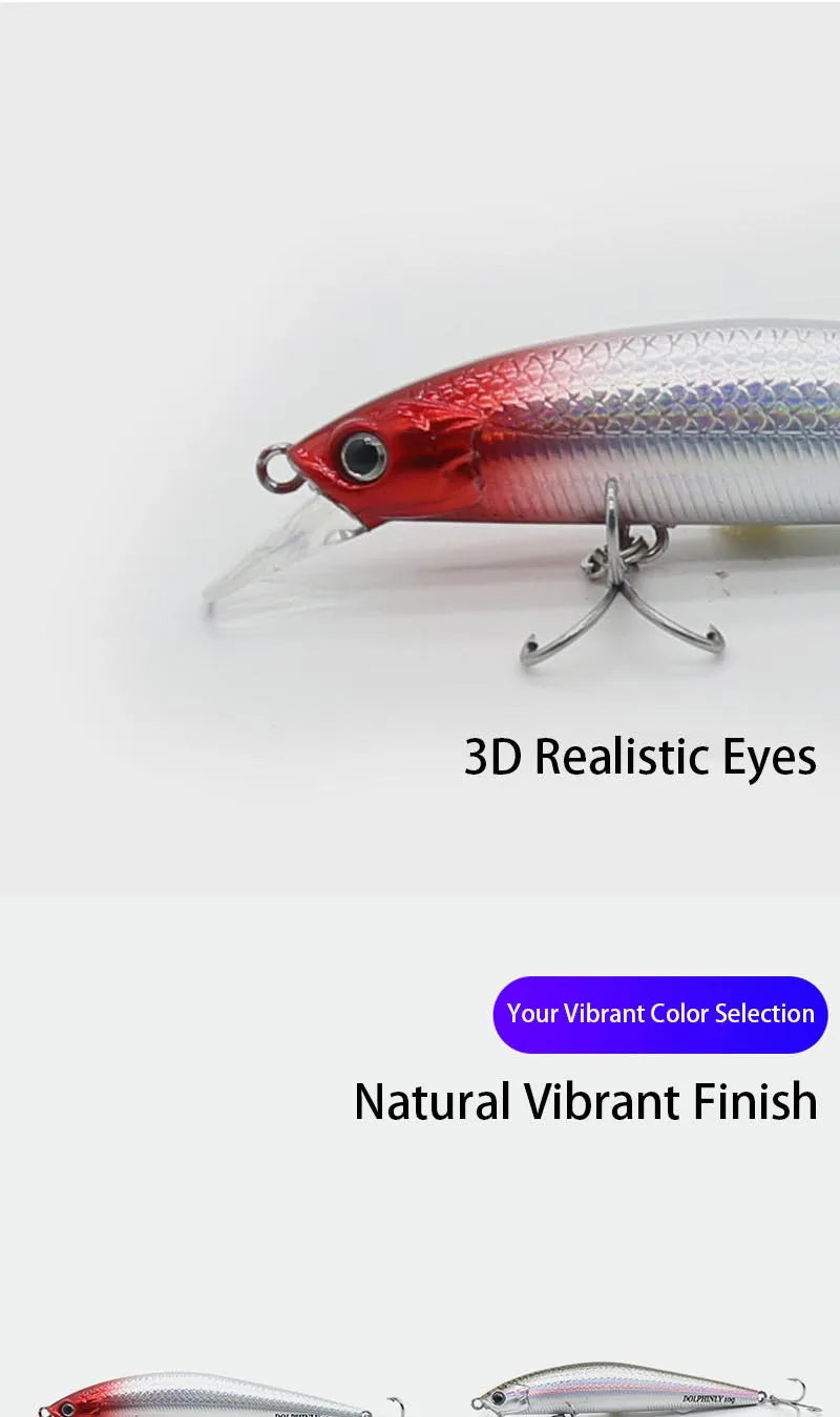 Shallow Diving Minnow Jerkbait - Floating Realistic Bionic Hard Bait for Bass, Trout & Walleye