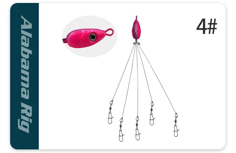 5 Arms Alabama Fishing Accessory for Bass Fishing with Barrel Swivels Bait Accessory