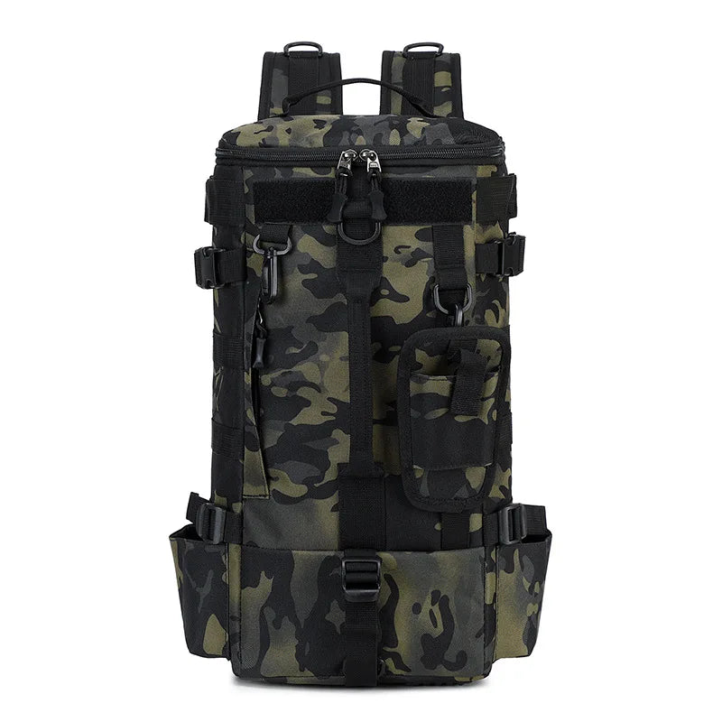 Tactical Fishing Backpack with Rod Holders – Waterproof MOLLE Tackle Bag for Camping, Hiking & Travel