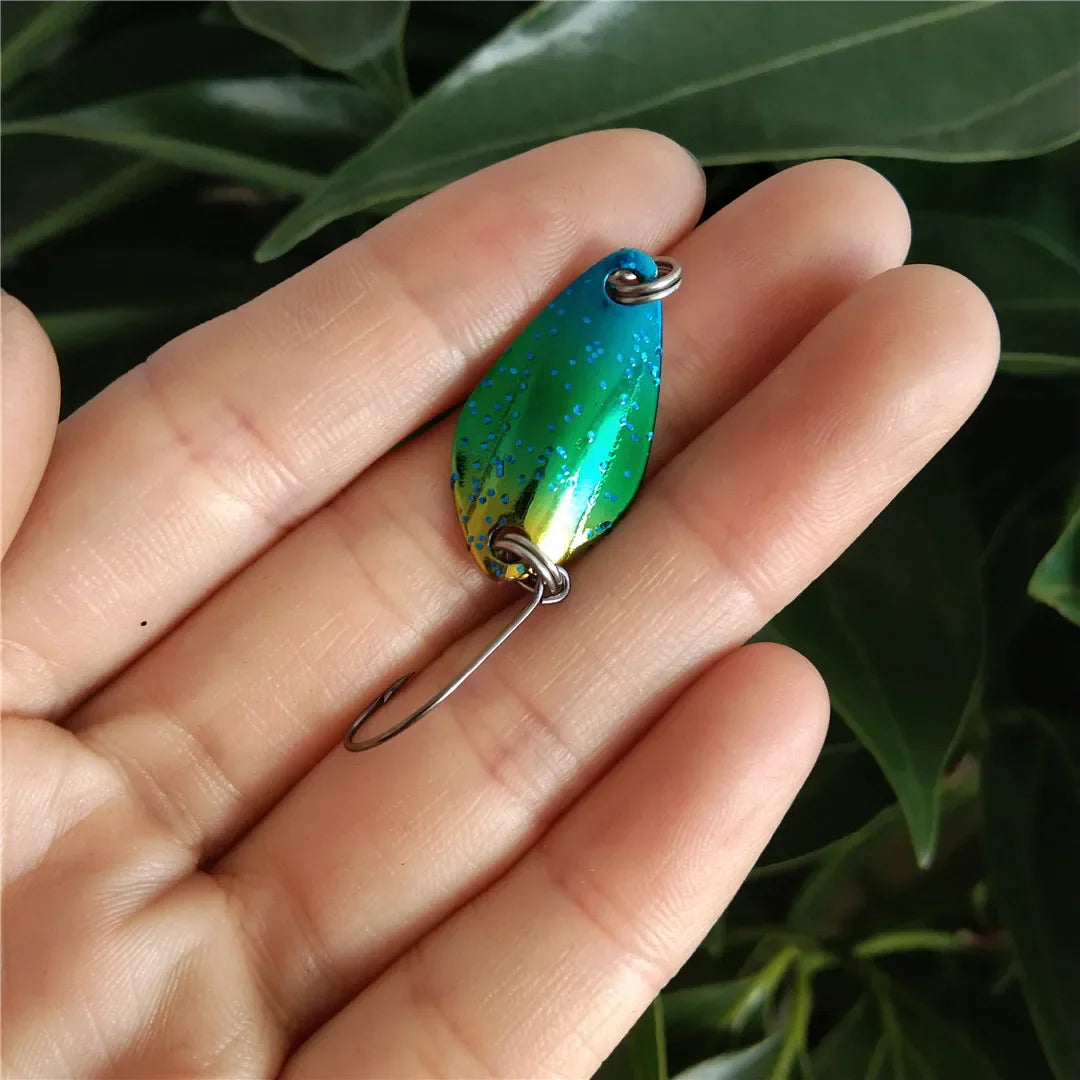 6pcs 1g 2g Fishing Spoons Metal Trout Lures Small Hard Bait Spinner Fishing Spoon with Single Hook