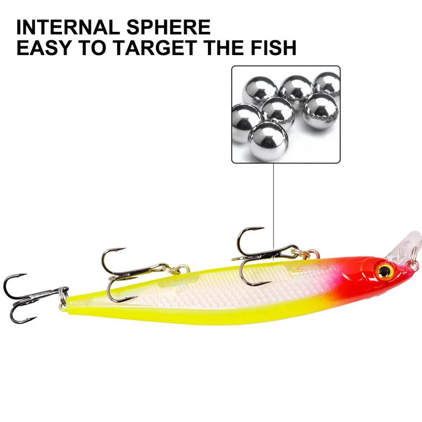 11cm/4.3 inches 12.9g/.42 ounces Minnow Style Fishing Lure Laser Hard Artificial Bait 3D Eyes Jerkbaits ideal for Pike, Striper, Bass, Halibut
